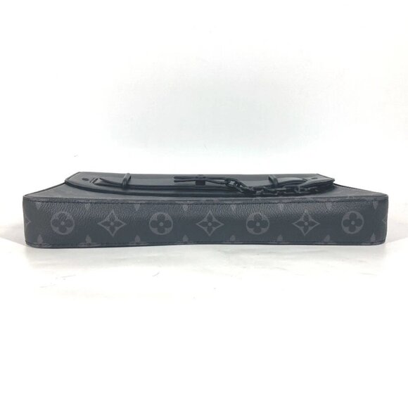 LOUIS VUITTON M80107 MonogramEclipse Pochette Steamer Bag Pouch Flap Clutch bag - Picture 3 of 10